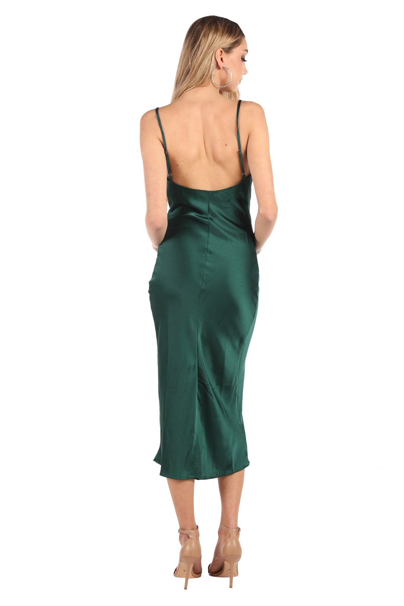 Selena Cowl Neck Satin Slip Dress ...